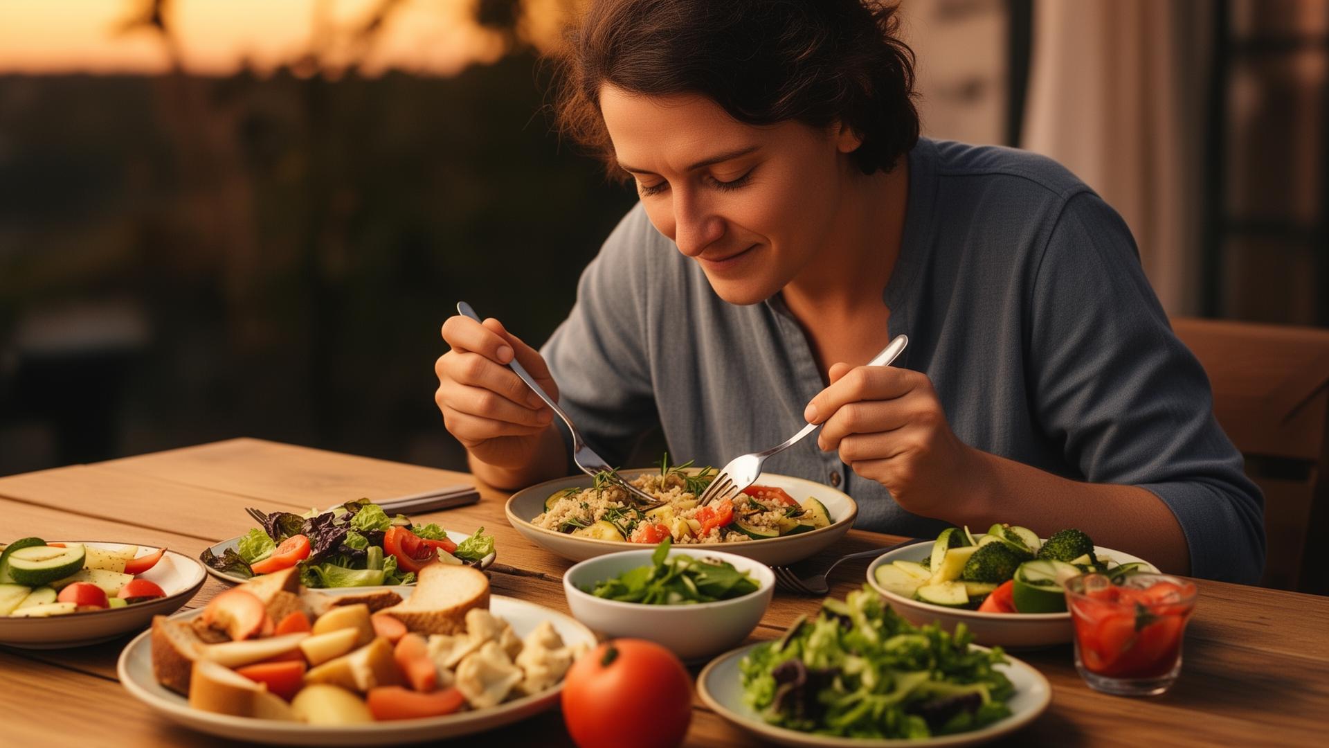 Mindful eten zonder zweverig gedoe: zo voorkom je een opgeblazen buik door snel eten