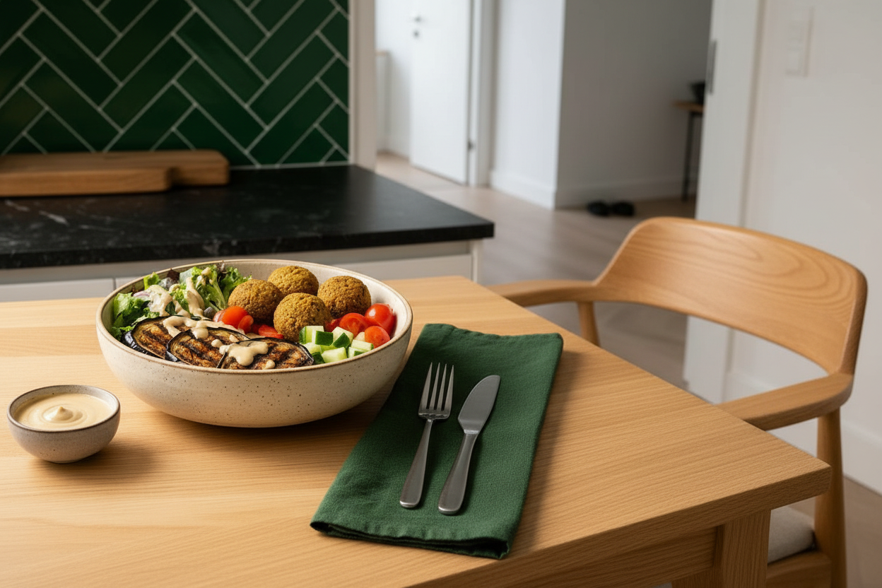 Aubergine Bowl met Falafel
