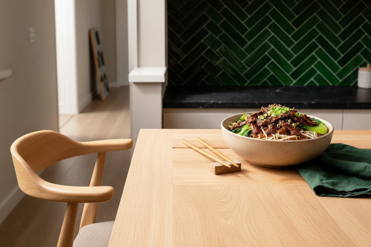 Chinese Beef Shanghai met Noedels