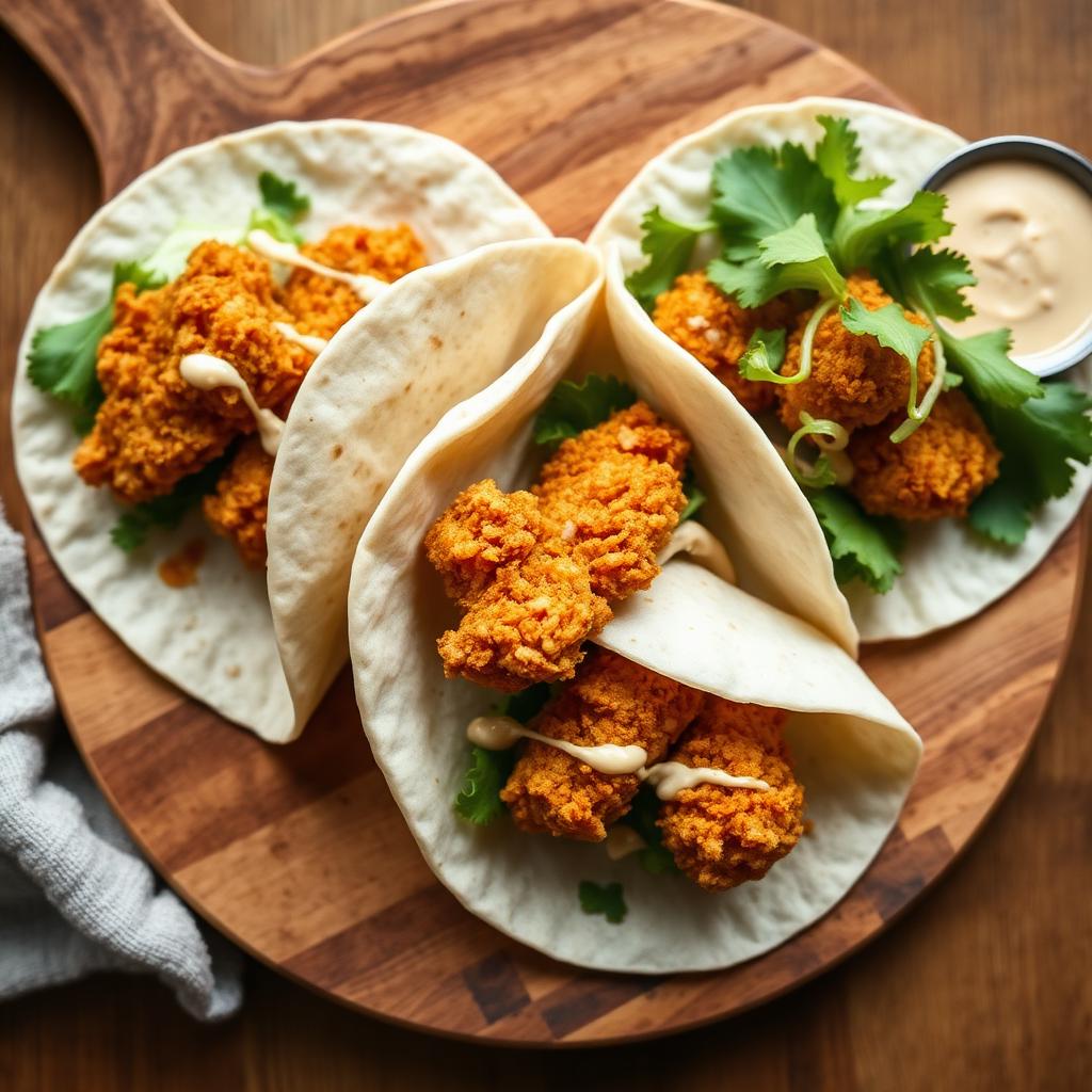 Crispy Chicken Wraps met Cornflakeskorst