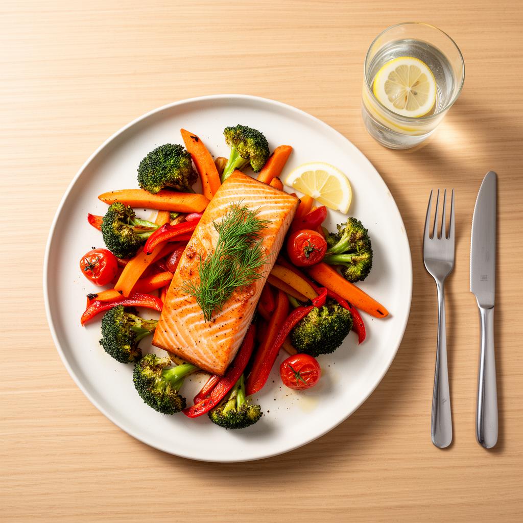 Geroosterde Zalm met Groenten