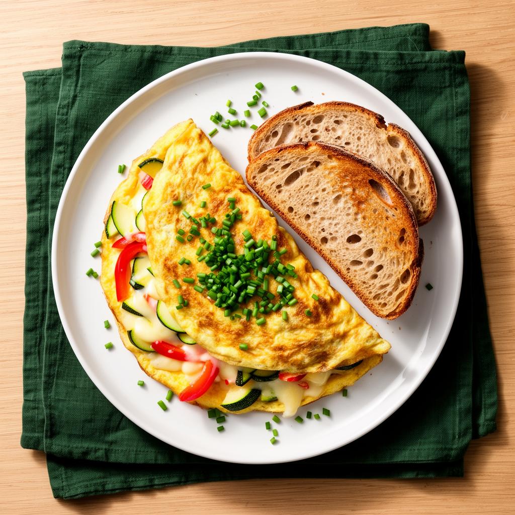 Gevulde Omelet met Courgette, Paprika & Kaas