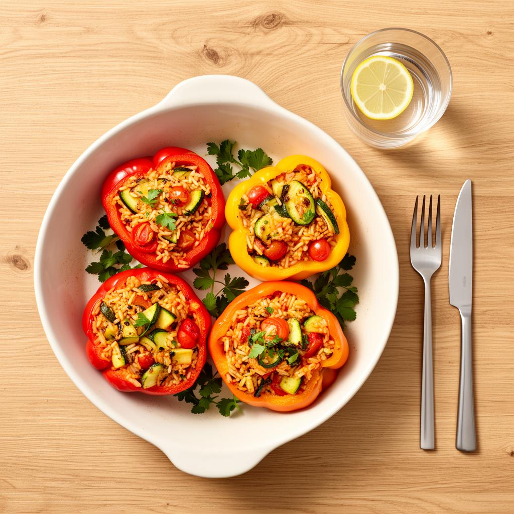 Gevulde Paprika met Rijst