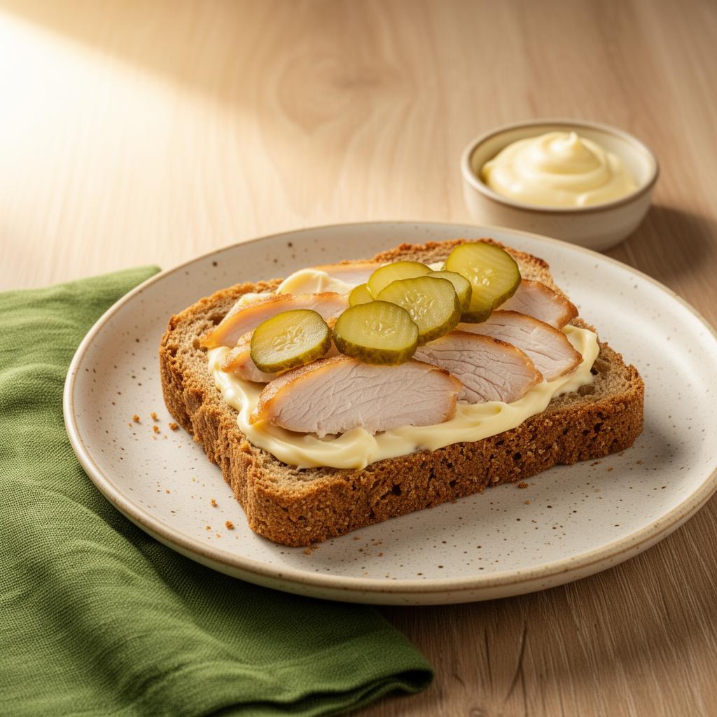 Glutenvrij Brood met Gerookte Kipfilet, Mayo & Augurk