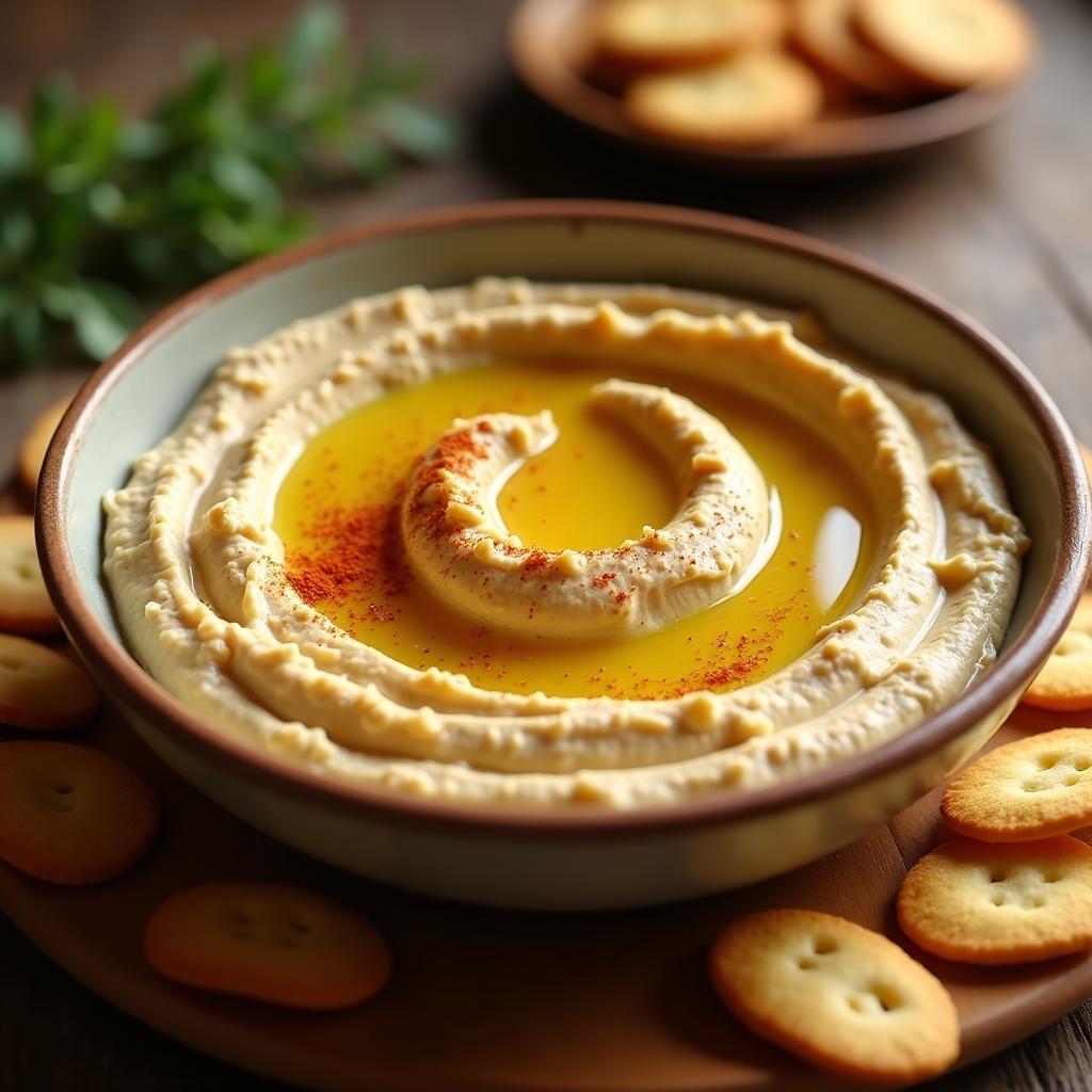 Hummus met Maïscrackers