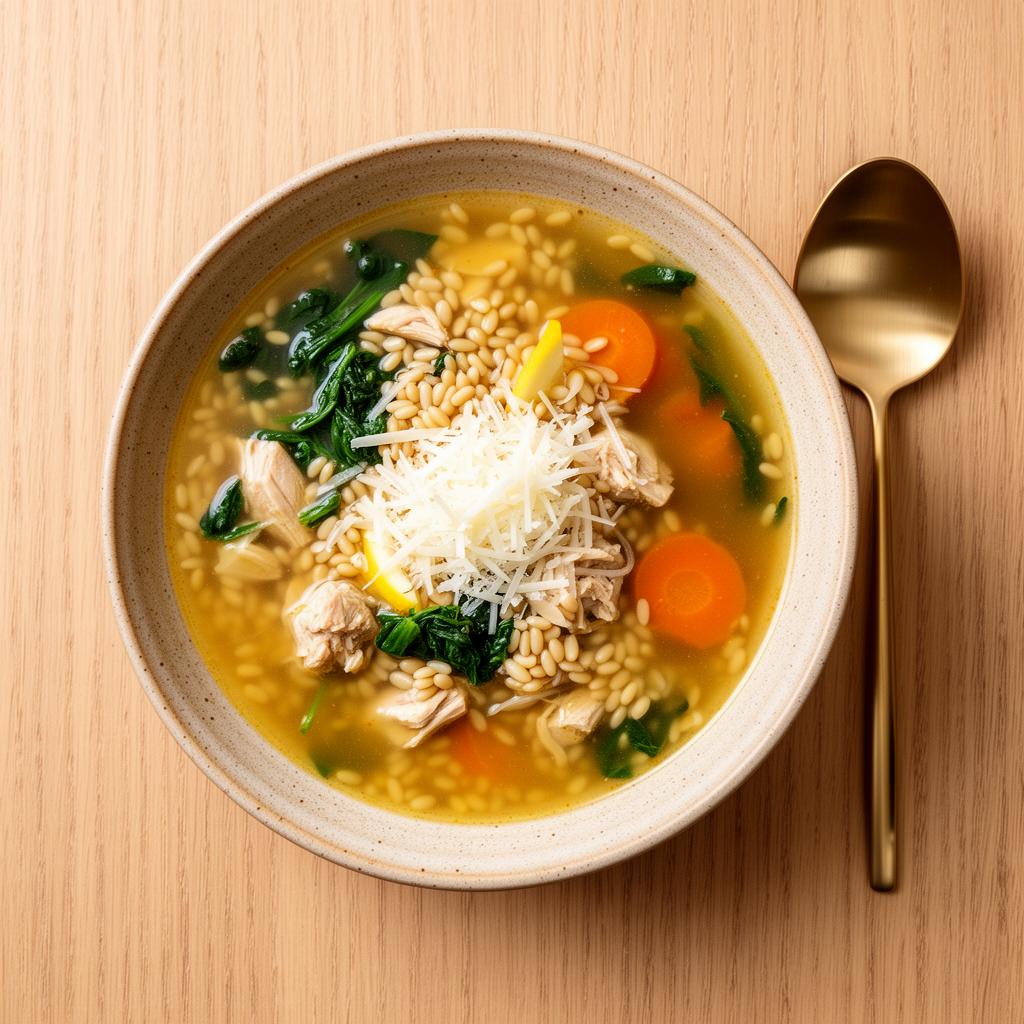 Italiaanse kippensoep met orzo