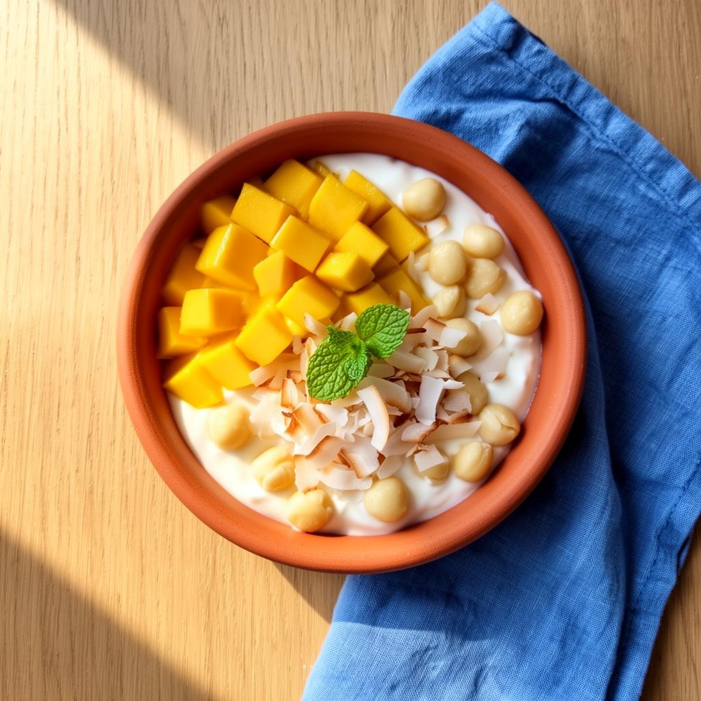 Kokos Yoghurt Bowl met Mango & Macadamia