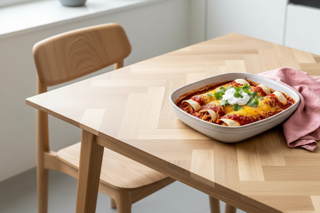Mexicaanse enchiladas schuin perspectief