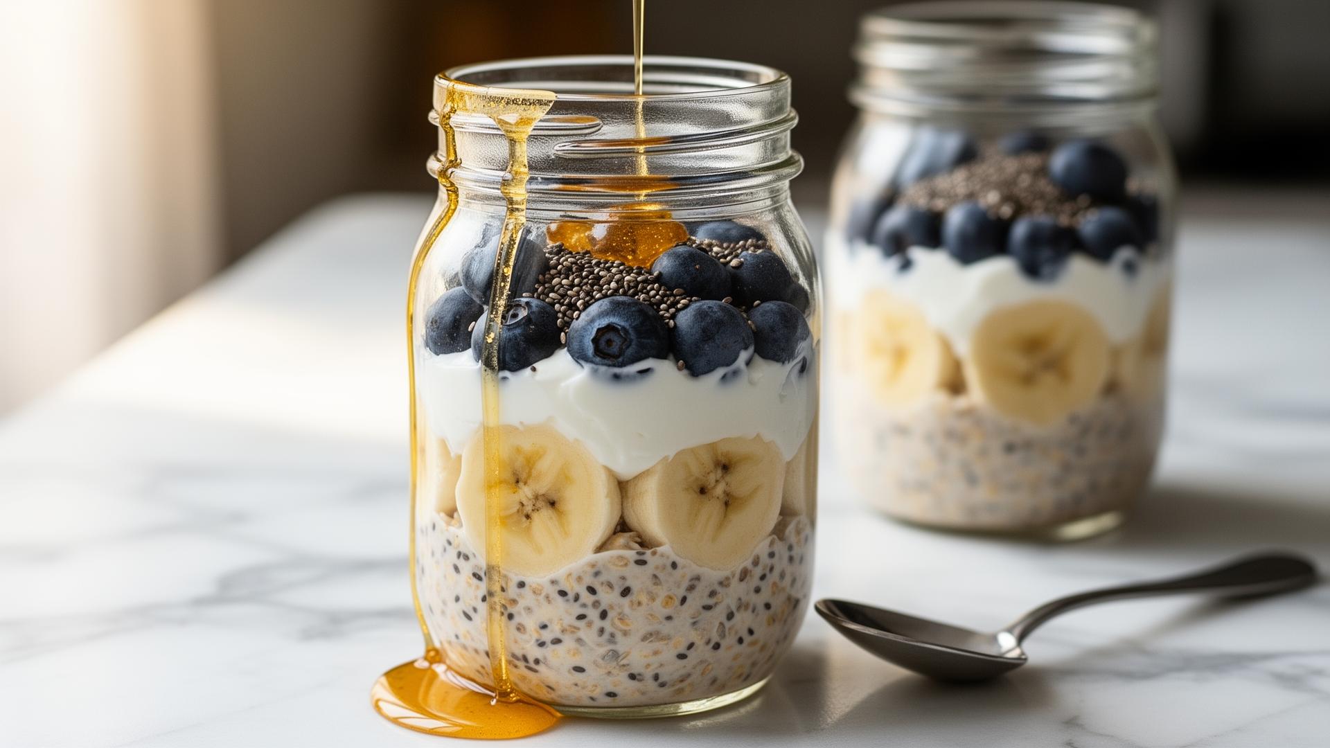 Overnight Oats met Vers Fruit & Noten