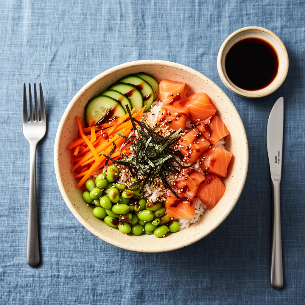 Poké Bowl met Zalm & Soja-Sesam Dressing