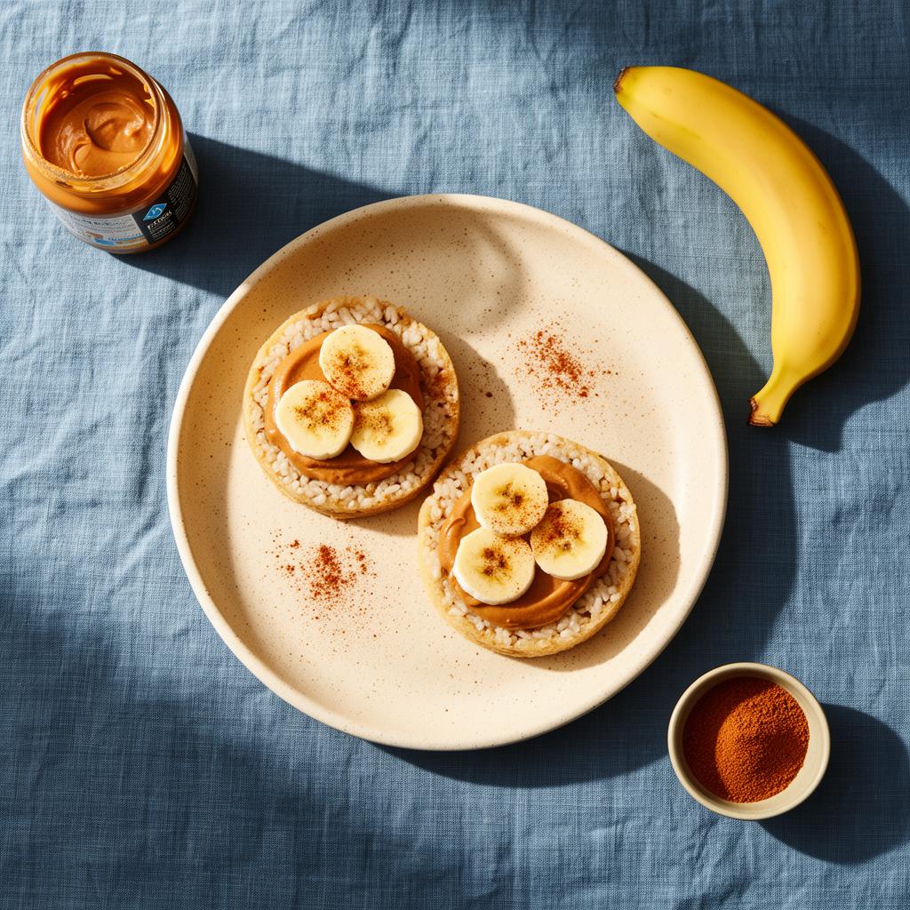 Rijstwafel met Pindakaas, Banaan & Kaneel