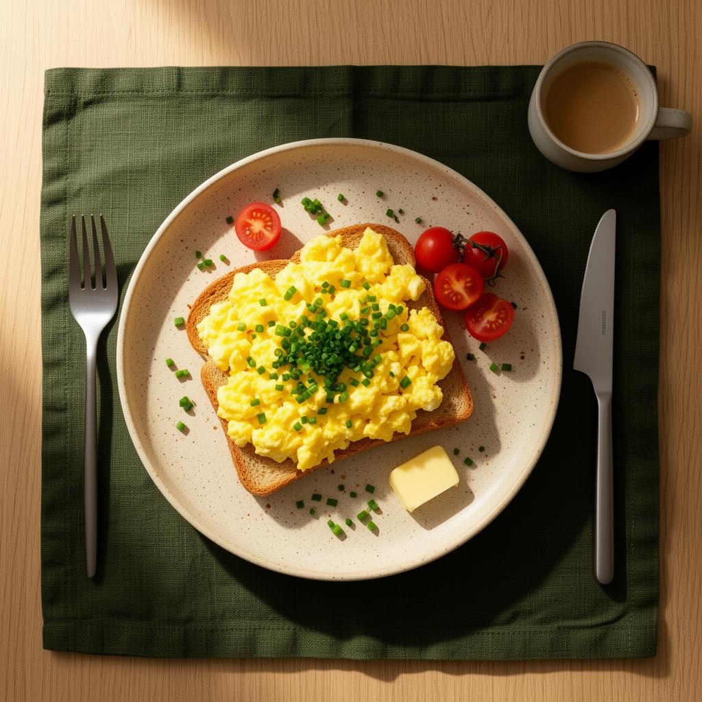 Romige Scrambled Eggs met Bieslook