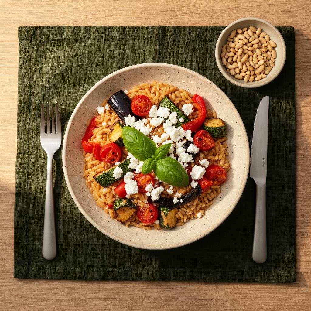 Siciliaanse Orzo met Geroosterde Groenten