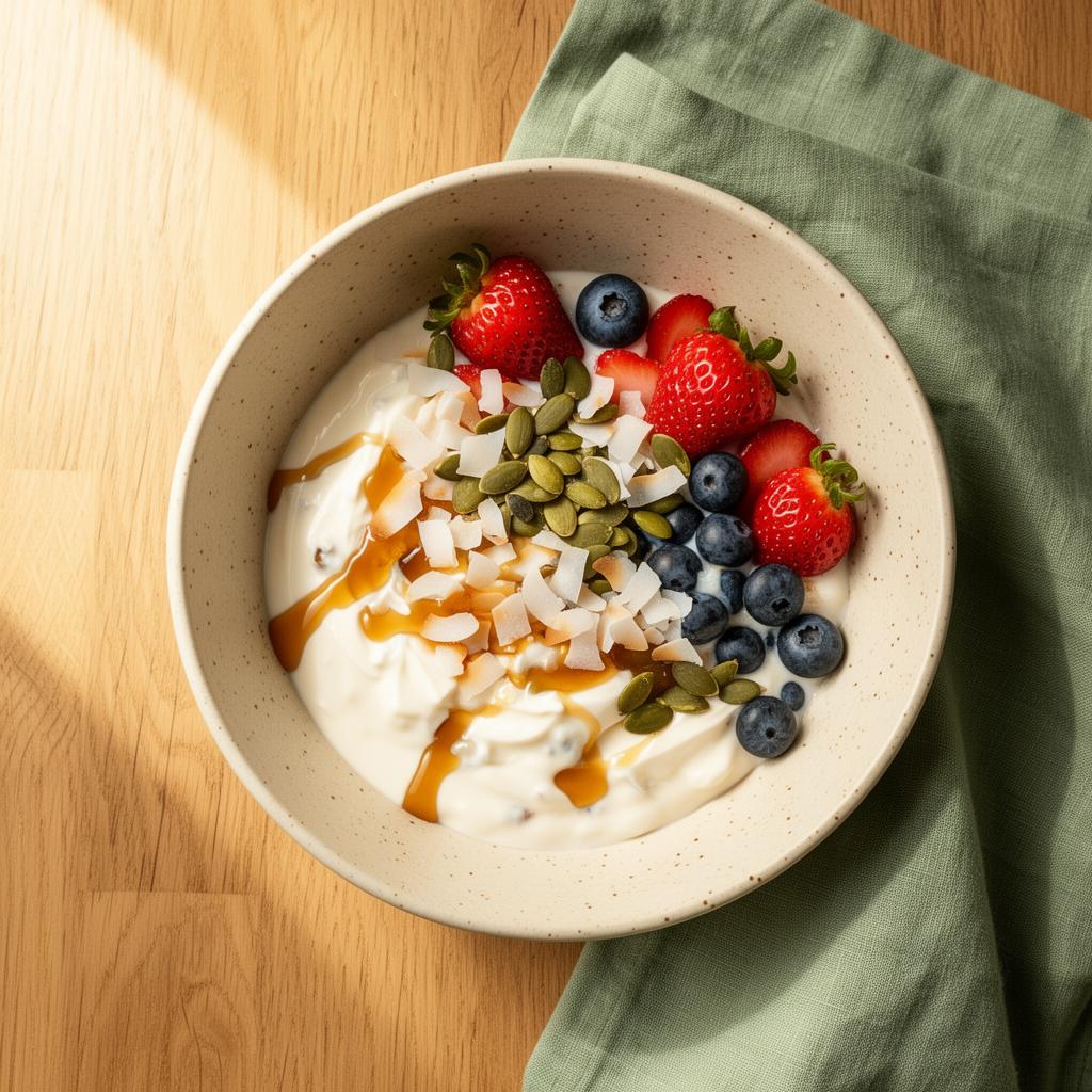 Soja Yoghurt Bowl met Aardbeien & Blauwe Bessen
