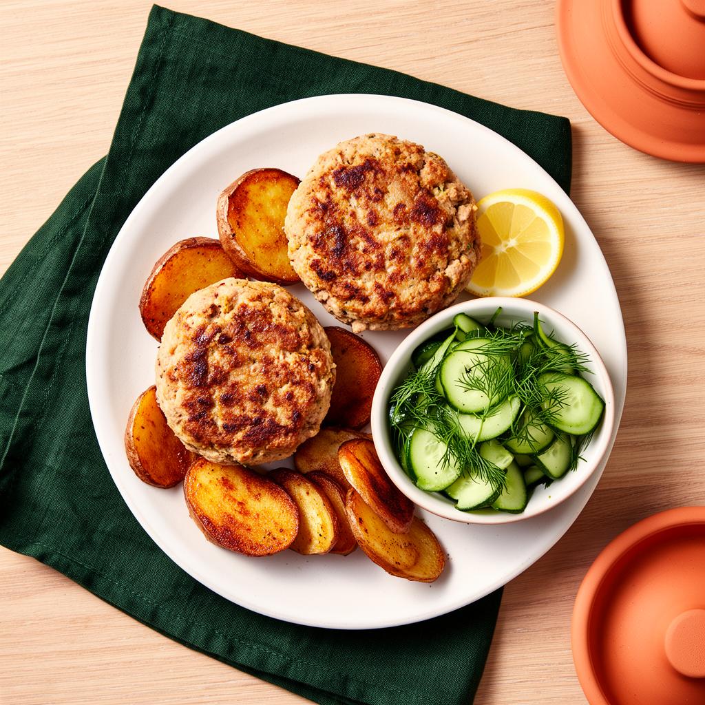 Tonijnburgers met Komkommer-Dille Salade