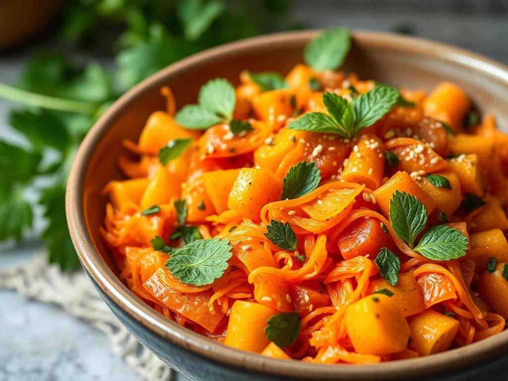 Wortel-Sinaasappelsalade met Munt